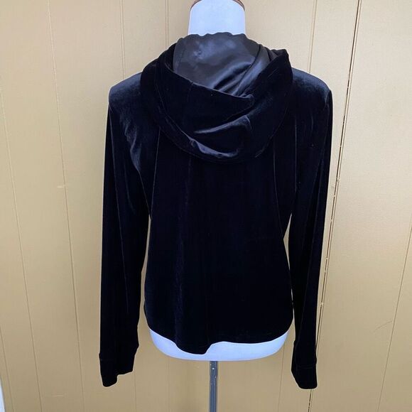 Willi Smith women L velour matching suit w/zip up jacket and cargo pants black - Picture 3 of 16